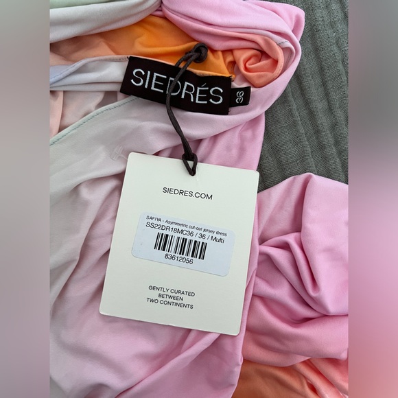 Nwt Siedres safiya asymmetrical cut out jersey multi color dress size 36 - Picture 8 of 14